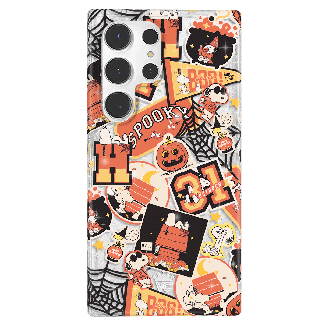 Snoopy Halloween Varsity Glitter Samsung Case