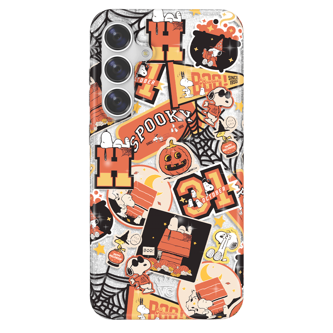 Snoopy Halloween Varsity Glitter Samsung Case