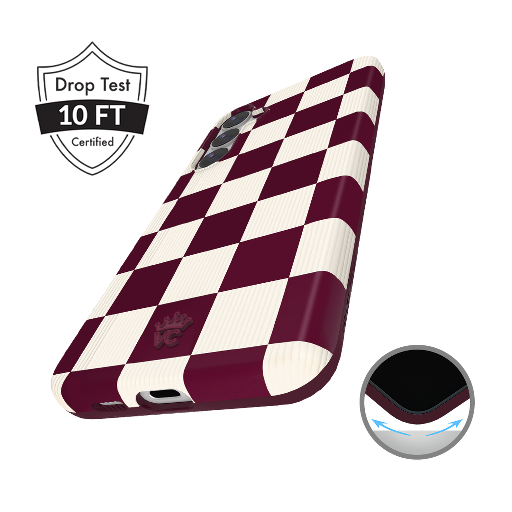 Burgundy Vibe Checker Samsung Case