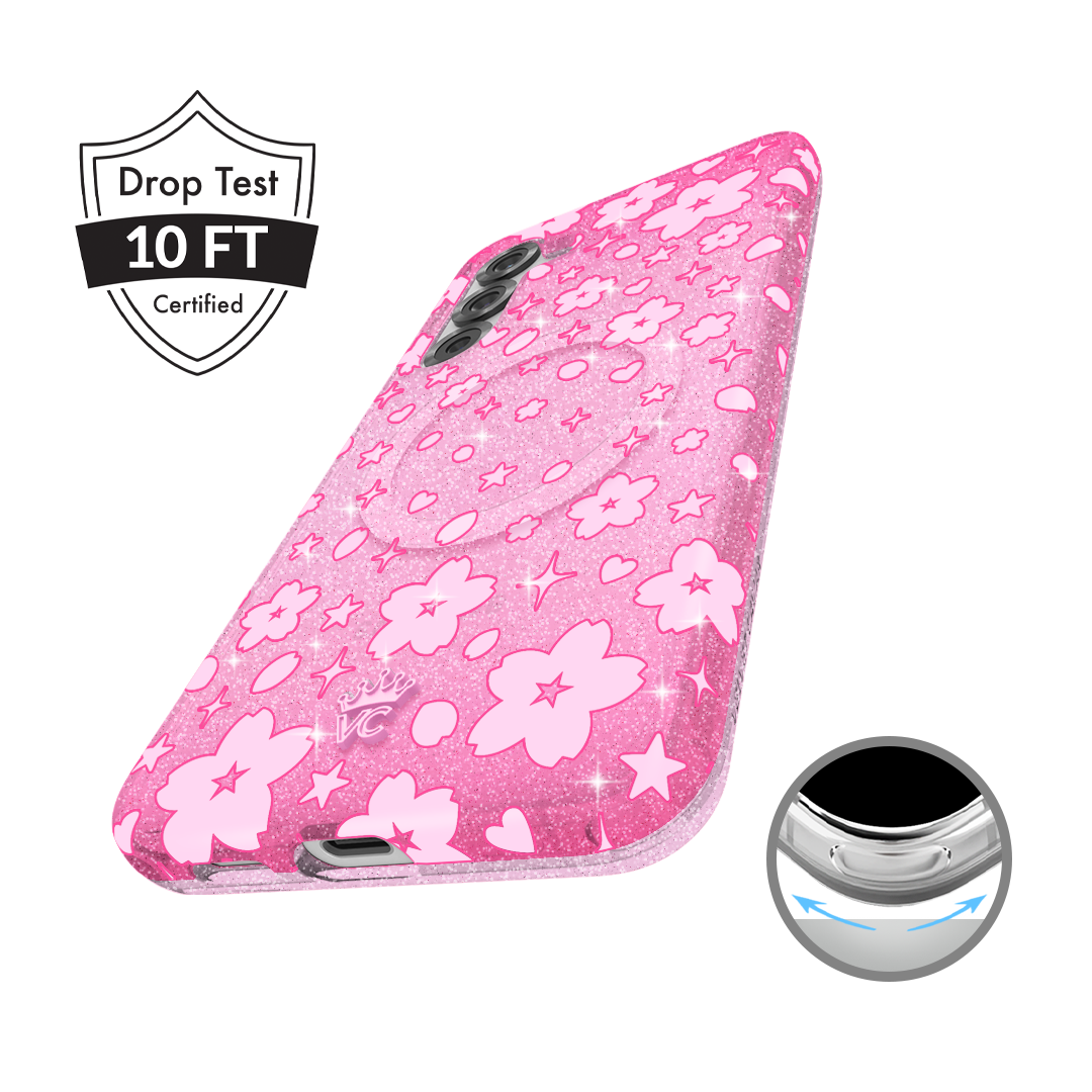Cherry Blossom Glitter Samsung Case
