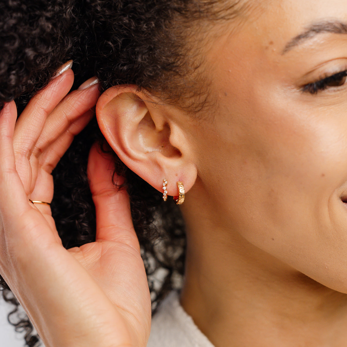 Taurus Huggie Hoop Earrings | Final Sale - Image 2
