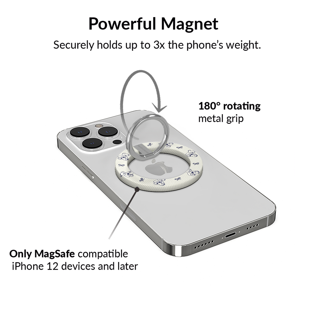 Preppy Teddy MagSafe Grip Ring